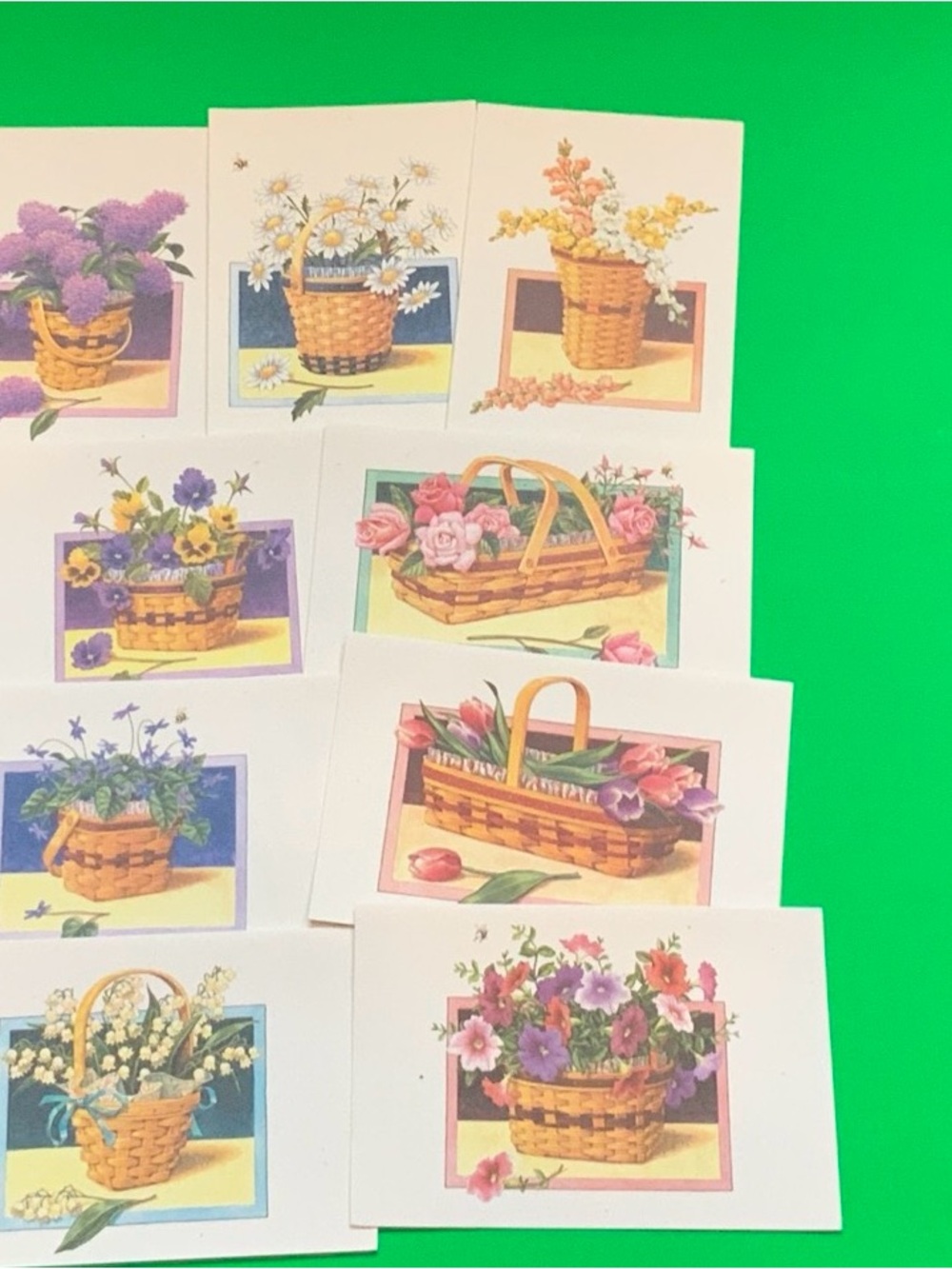 Longaberger May Basket Series Note Cards 9 Card Set  (86274) ~ READ